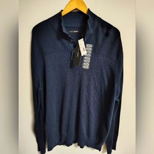 NWT John Henry Men's Navy Button-Up Sweater